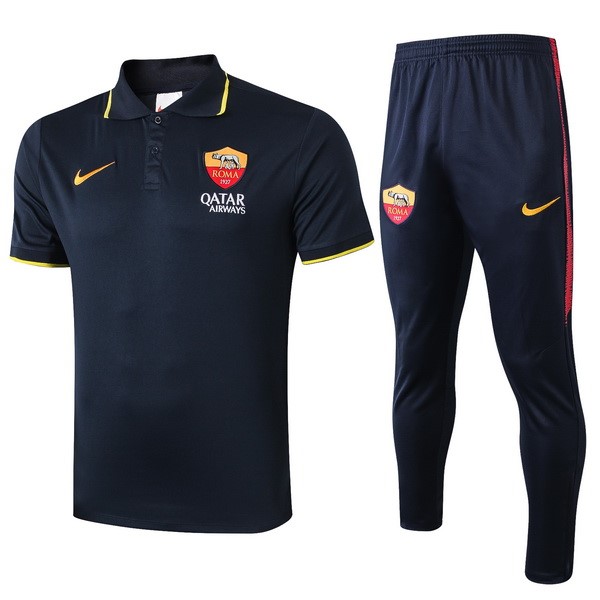 Polo Ensemble Complet As Roma 2019-20 Noir Jaune